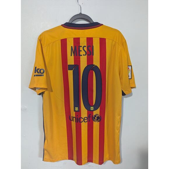 Nike Other - Barcelona Messi 2015/16 Away Jersey Men’s Large Yellow Red Shirt